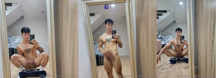 HONG masturbating in front of the mirror——Wanke photo + video