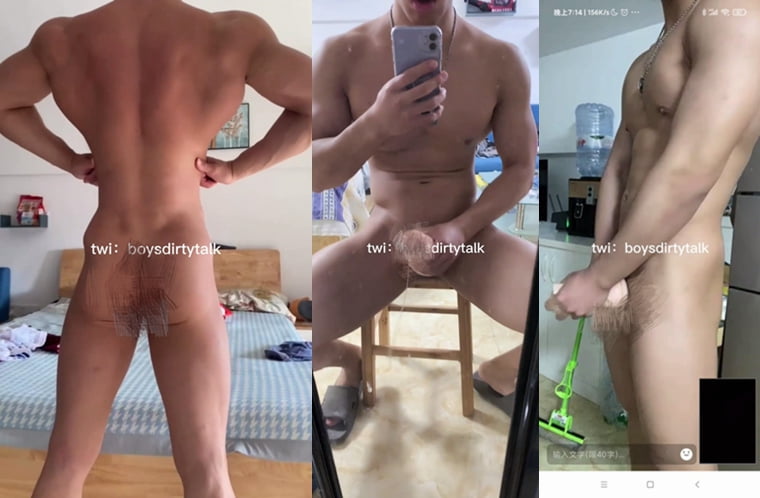 A muscular man with a huge penis and butt has a solo - Wanke Video
