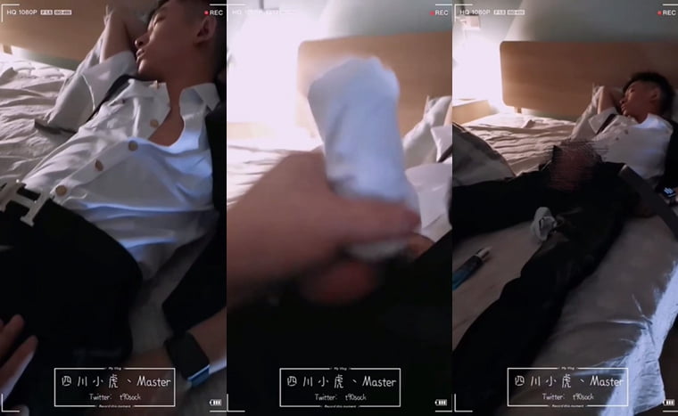Sichuan Xiaohu-Sleeping white socks masturbation - Wanke Video